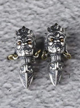 金刚杵项链挂件S925银民族风男女