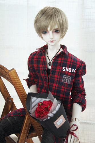 BJD娃娃SD娃娃衣服SD17男&普叔格子衬衫长款印花宽松百搭款 - 图1