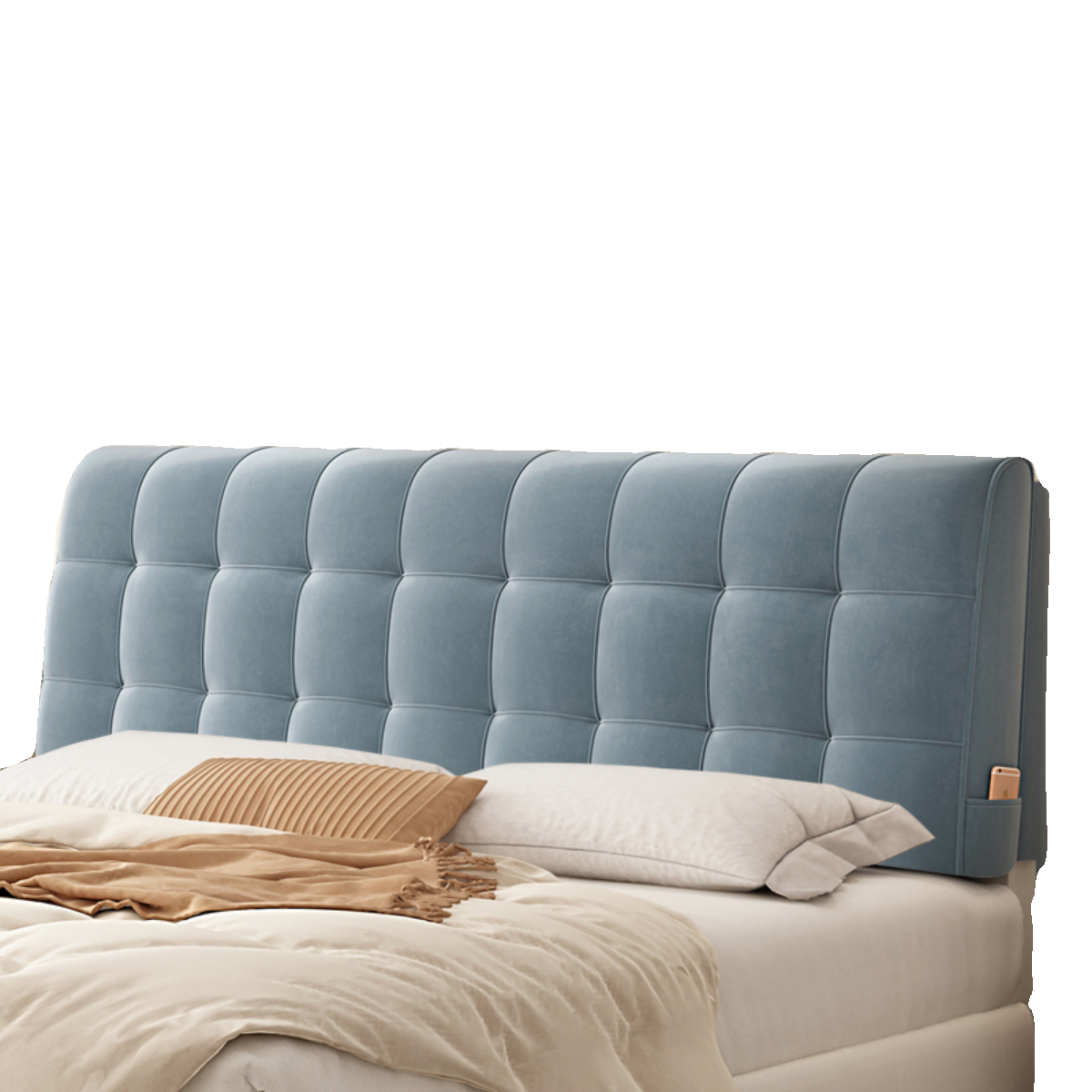 奶油风床头靠垫简约现代榻榻米软包卧室床靠垫套罩护腰大靠背定制,淘宝优惠券,粉丝福利购,淘宝优惠卷