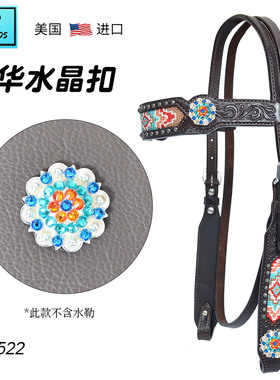 美国进口亮银琥珀水蓝装饰扣