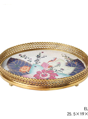 茱莉安陶瓷装饰法式手绘托盘