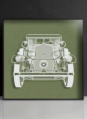 《老爷车》o3designstudio原创纸雕45cm立体画框装裱创意礼品挂画