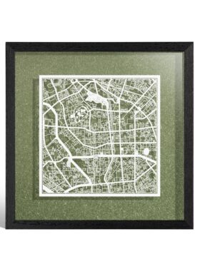 双层双色剪纸地图艺术装饰画挂画