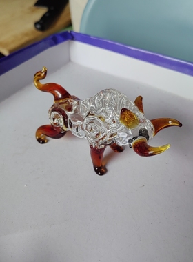 水晶十二生肖摆件元宝款带底座鼠牛虎兔龙蛇马羊猴鸡狗猪男女礼物