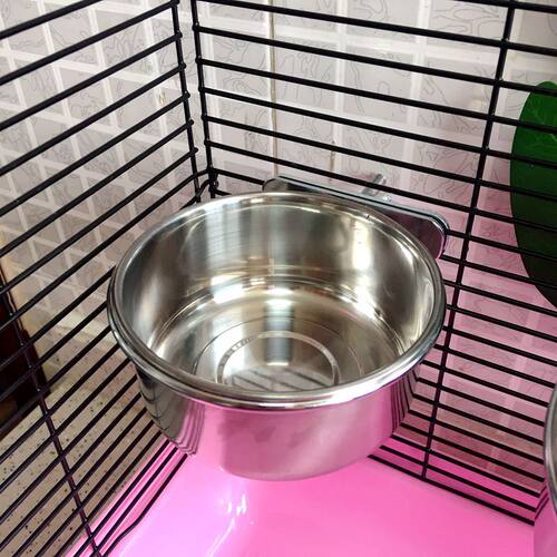 松鼠食盆龙猫兔子宠物防打翻食盆可固定不锈钢耐咬抗菌易清洗食碗 - 图2