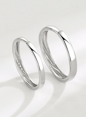 925纯银开口戒 韩版活口银戒指交织爱情 情侣戒指对戒 银饰品