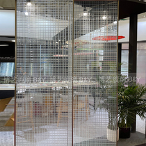 Modern Art Glass Genguan Plaid Brief Fashion Partition Screen Engineering Hotel Partition Villa Light Lavish Style