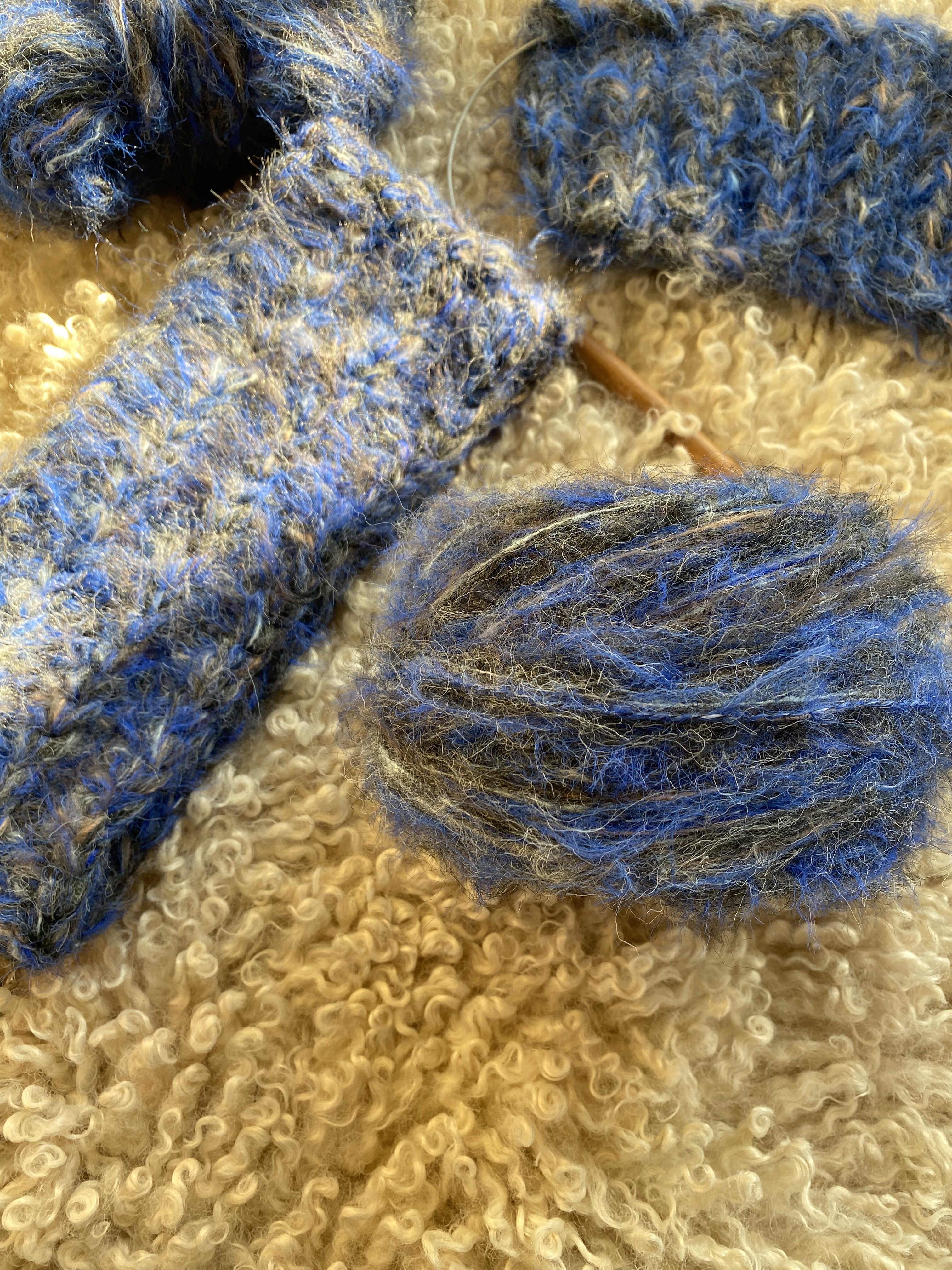 发带手混线｜蓝灰调毛茸茸棒针钩针100/团毛衣包包线,淘宝优惠券,粉丝福利购,淘宝优惠卷