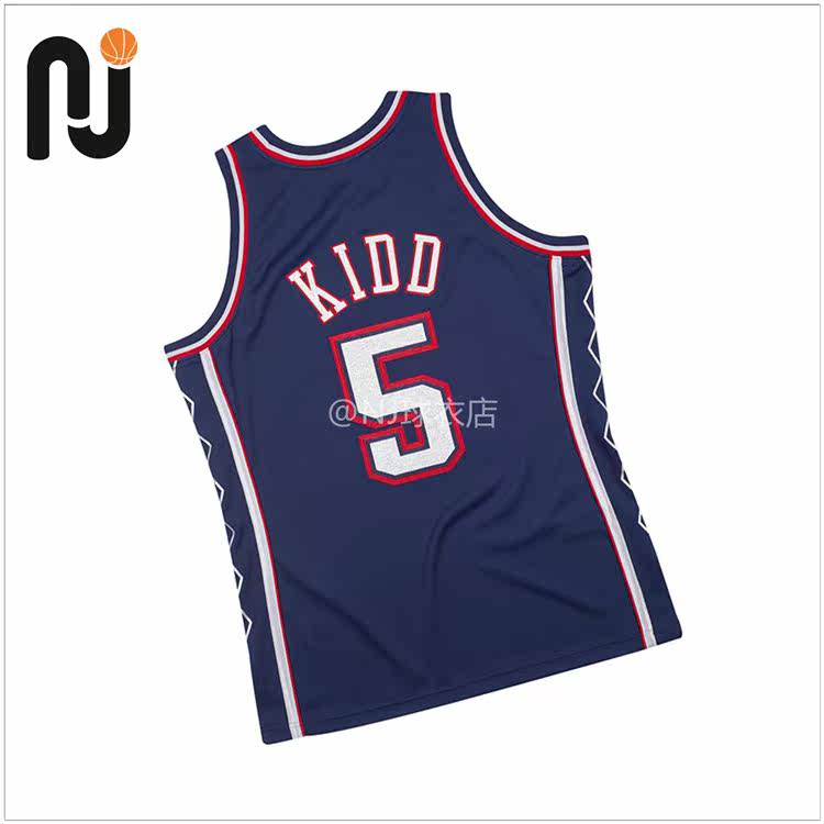 mitchell&ness mn 基德 0607赛季新泽西篮网队 客场 球员版au球衣