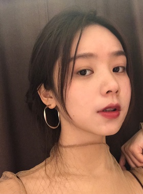 花笺礼欧美哑光圆圈耳环女