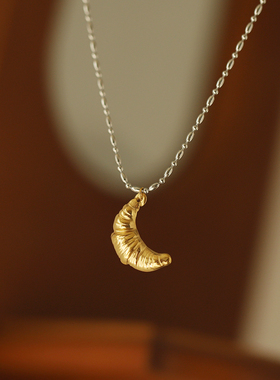 不褪色牛角包风金银撞色女款项链