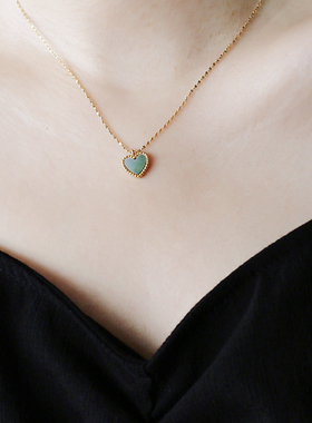 不褪色~洗澡不用取母贝爱心项链