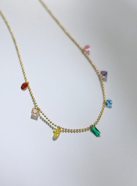 不褪色春夏新款彩锆项链