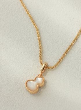 不褪色双面葫芦安可拉红母贝项链时尚优雅小众轻奢高级感锁骨链