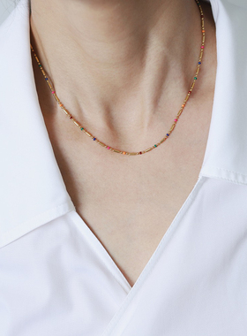 不褪色洗澡可带彩虹裸链