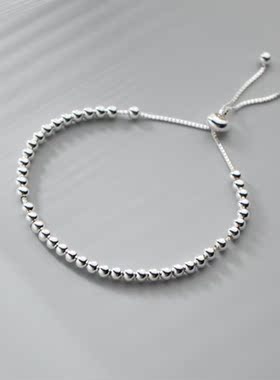 925纯银幸运豆长牌字母珍珠手链女温婉优雅气质学生闺蜜手环