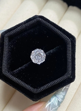 S925纯银千禧玫瑰切耳钉女精致爆闪8mm玫瑰花百搭耳骨钉耳饰耳环