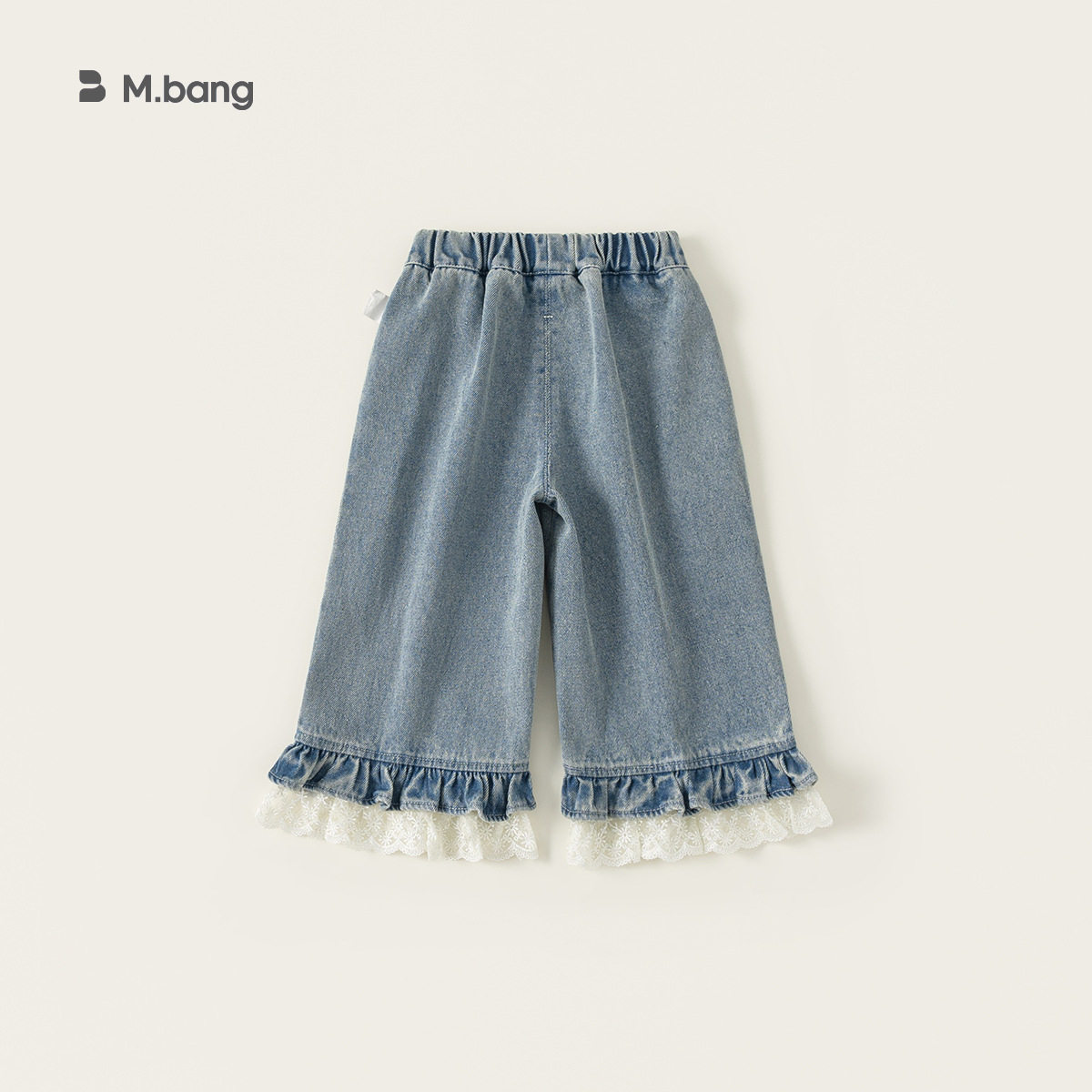 喵小姐邦选童装儿童牛仔裤花边拼接女童裤子春季新品百搭中小童直,淘宝优惠券,粉丝福利购,淘宝优惠卷