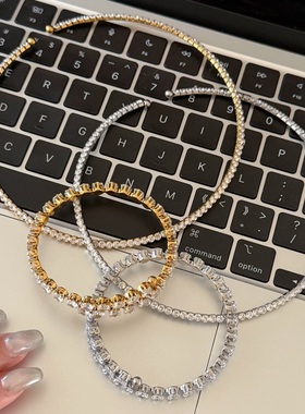 DASEIN中式风超闪满钻弹力项圈