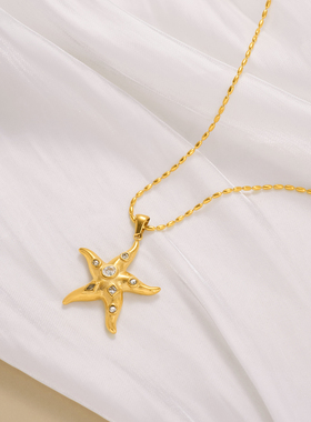 【DASEIN】2025早春现代波普风时尚通勤温婉小金珠Choker海星项链