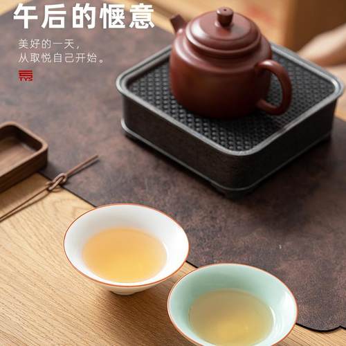 汝窑主人杯茶杯开片高档女士单杯个人专用品茗杯陶瓷斗笠杯情侣杯 - 图0