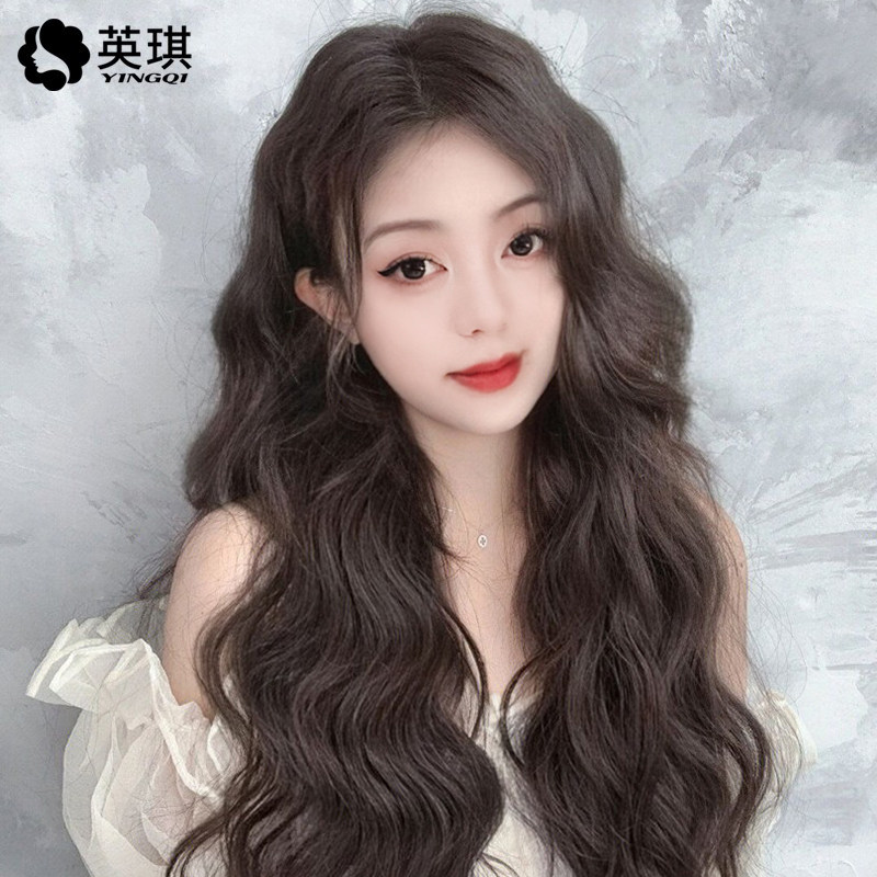 英琪假发女长发减龄芭比羊毛卷长卷发轻薄蕾丝自然全真人发全头套