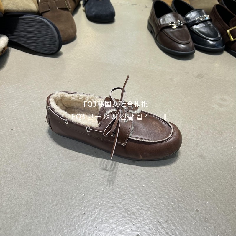 FQ3 实拍xiaojiuwo冬加绒保暖毛毛鞋女软底防滑乐福鞋绑带小皮鞋,淘宝优惠券,粉丝福利购,淘宝优惠卷