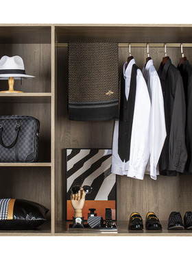 现代轻奢样板房间男士衣帽间卧室衣柜装饰品衣服道具搭配套装摆件