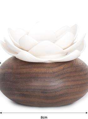 新中式卫生间摆件卫浴组合胡桃木禅意装饰样板房酒店民宿香熏托盘