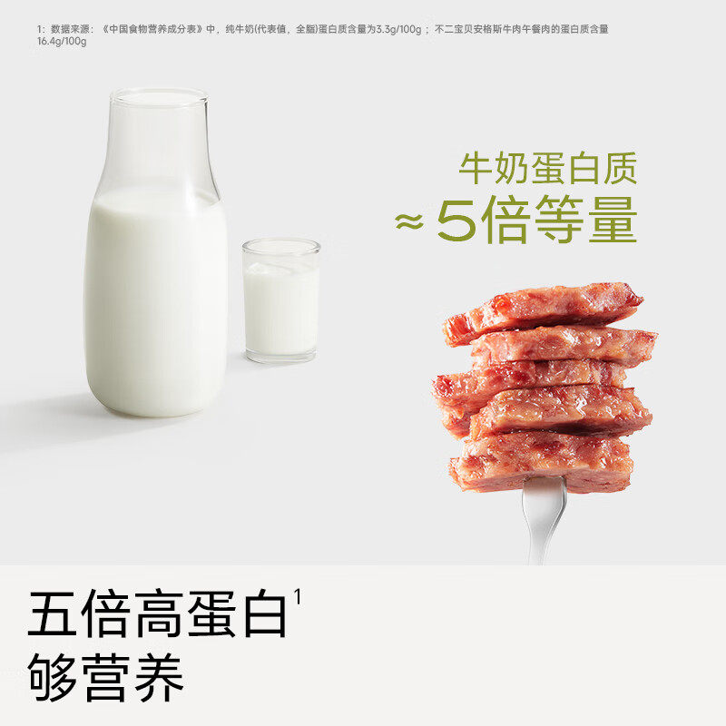 不二宝贝安格斯牛肉猪肉午餐肉儿童火腿肠宝宝零食早餐盈养肉片,淘宝优惠券,粉丝福利购,淘宝优惠卷