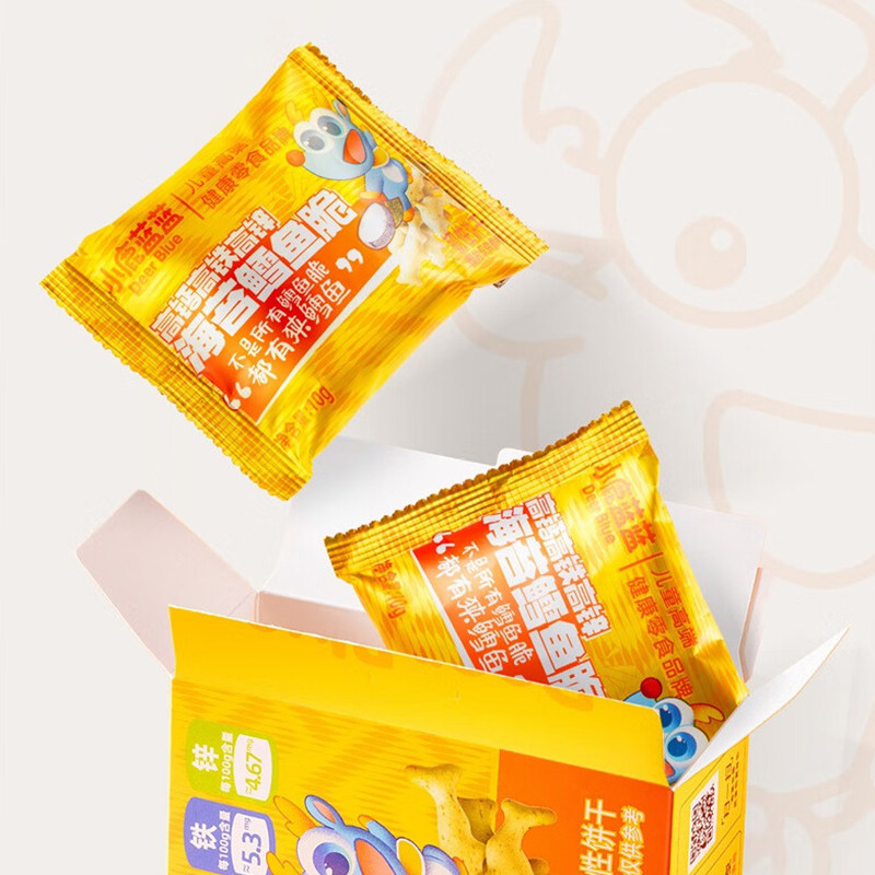 【三只松鼠旗下品牌】小鹿蓝蓝高钙高铁高锌海苔鳕鱼脆儿童饼干,淘宝优惠券,粉丝福利购,淘宝优惠卷