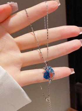 锁骨欧美跨境项链链吊坠方钻个性
