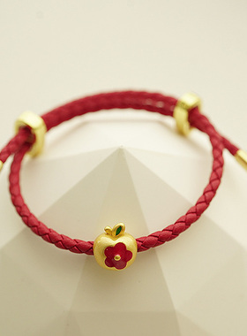 2024新年平安有钱花苹果红绳