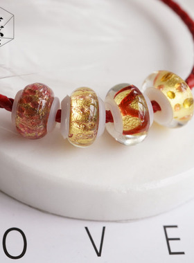 diy适用福气周家硬金珠琉璃手绳