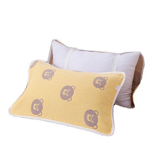 纯棉六层纱布枕巾中号40X60cm枕头巾松紧绳防滑不起球不脱落单人 - 图3