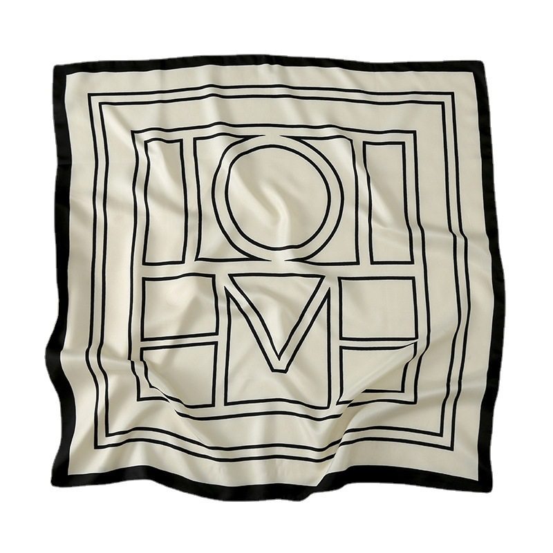 2024春秋新款ins经典黑白条纹丝巾简约轻薄仿真丝围巾小领巾,淘宝优惠券,粉丝福利购,淘宝优惠卷