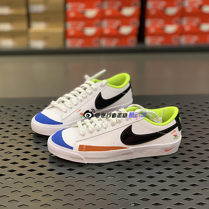 NIKE耐克女子Blazer Mid 77 开拓者低帮透气运动滑板鞋DV1747-101 - 图0