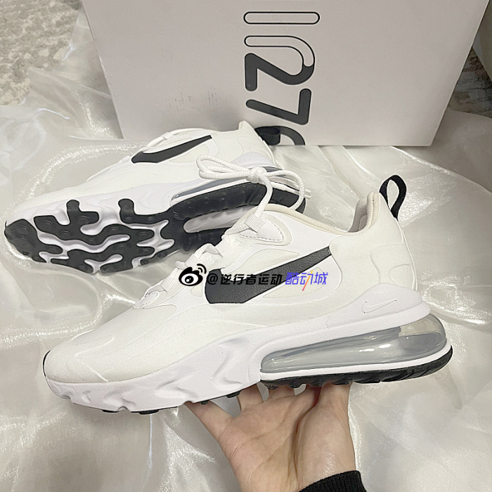 NIKE耐克男女Air Max 270React气垫减震运动休闲跑步鞋CI3899-101 - 图0