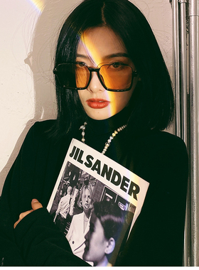 茶色大脸显瘦网红配近视墨镜