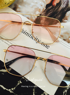 古力娜扎透明个性风黑色太阳镜