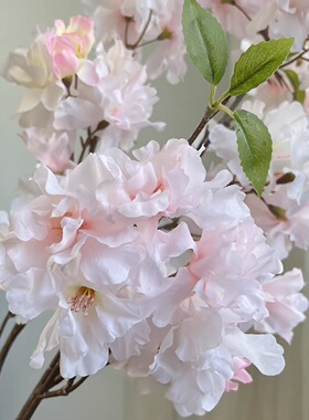 日式粉色加密花瓣三叉樱花仿真花