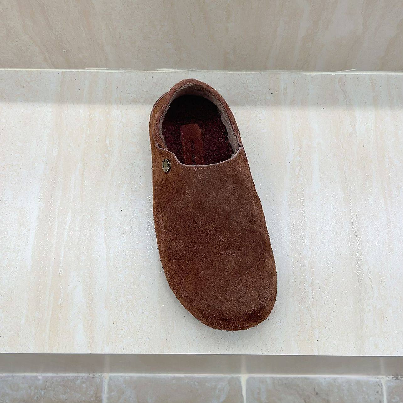 十三行女鞋实拍加绒内增高4CM暖圆头踏跟单鞋女磨砂真皮勃肯鞋,淘宝优惠券,粉丝福利购,淘宝优惠卷