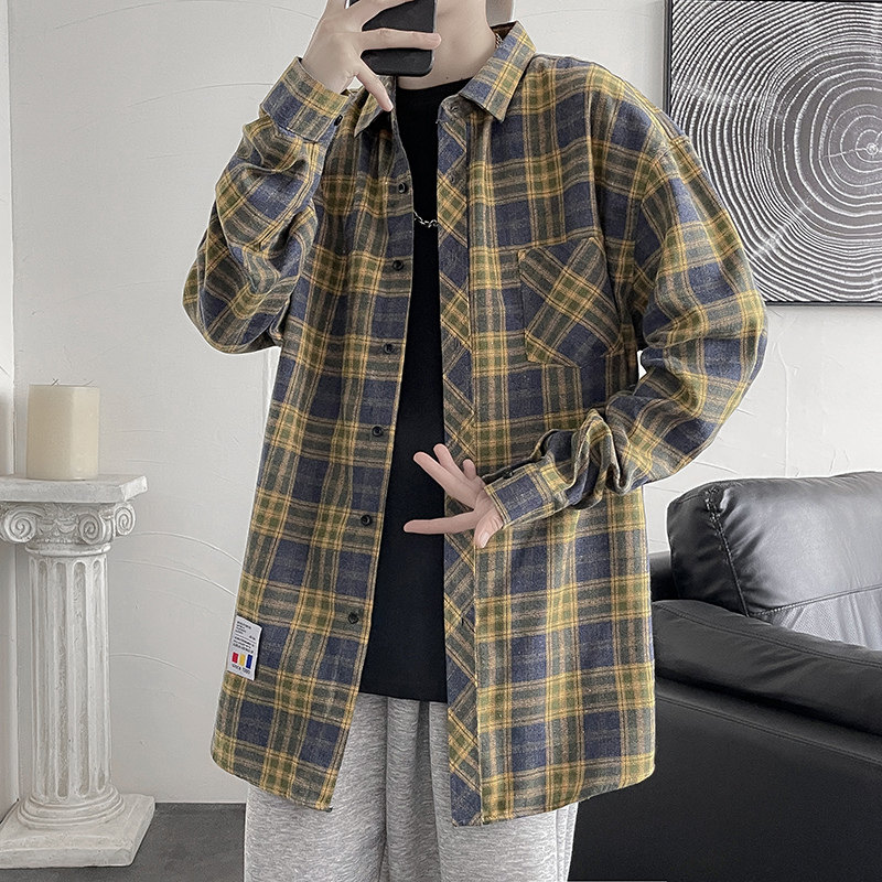 唐狮集团DESSO格子衬衫男长袖2024新款潮流休闲外套上衣休闲百搭,淘宝优惠券,粉丝福利购,淘宝优惠卷