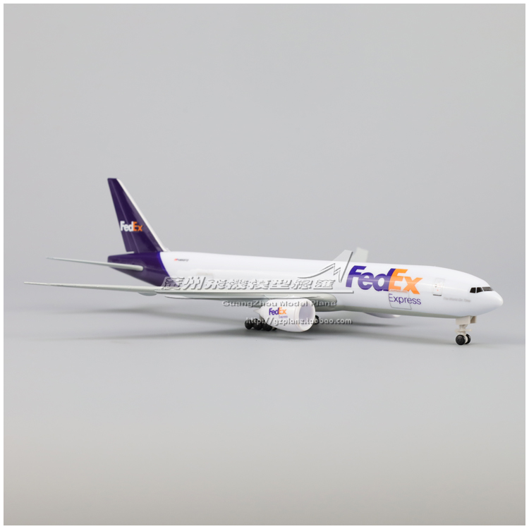 联邦国际快递 Fedex波音 B777合金仿真货机飞机模型 20cm-图0