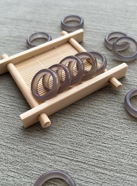 天然冰种灰冰玉髓玛瑙戒指戒圈女款玉石指环尾戒指跑环支持复检