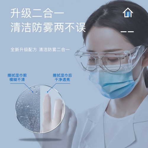 【升级二合一】眼镜清洁湿巾防雾不伤镜片专用擦拭布一次性湿纸巾 - 图2