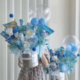 Зеркальное серебряное тюльпан держит ствол круглой цветочной упаковки 520 День святого Валентина Розовая подарочная коробка цветочная коробка