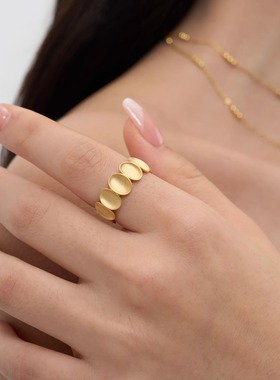 VOGUEWANG高端蛋形几何纯银戒指