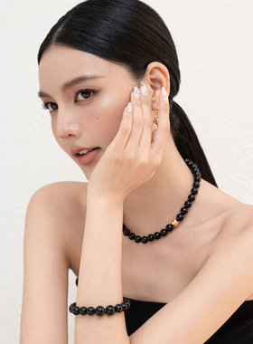 VOGUEWANG纯银黑玛瑙串珠项链