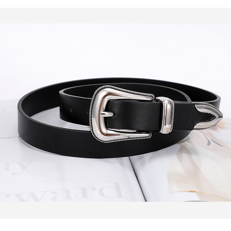 2025新款皮带女ins高级感真皮装饰牛仔裤简约百搭细黑色女士腰带